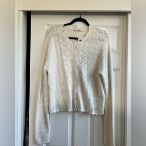 Abercrombie Crochet-Style Slim Crew Cardigan
